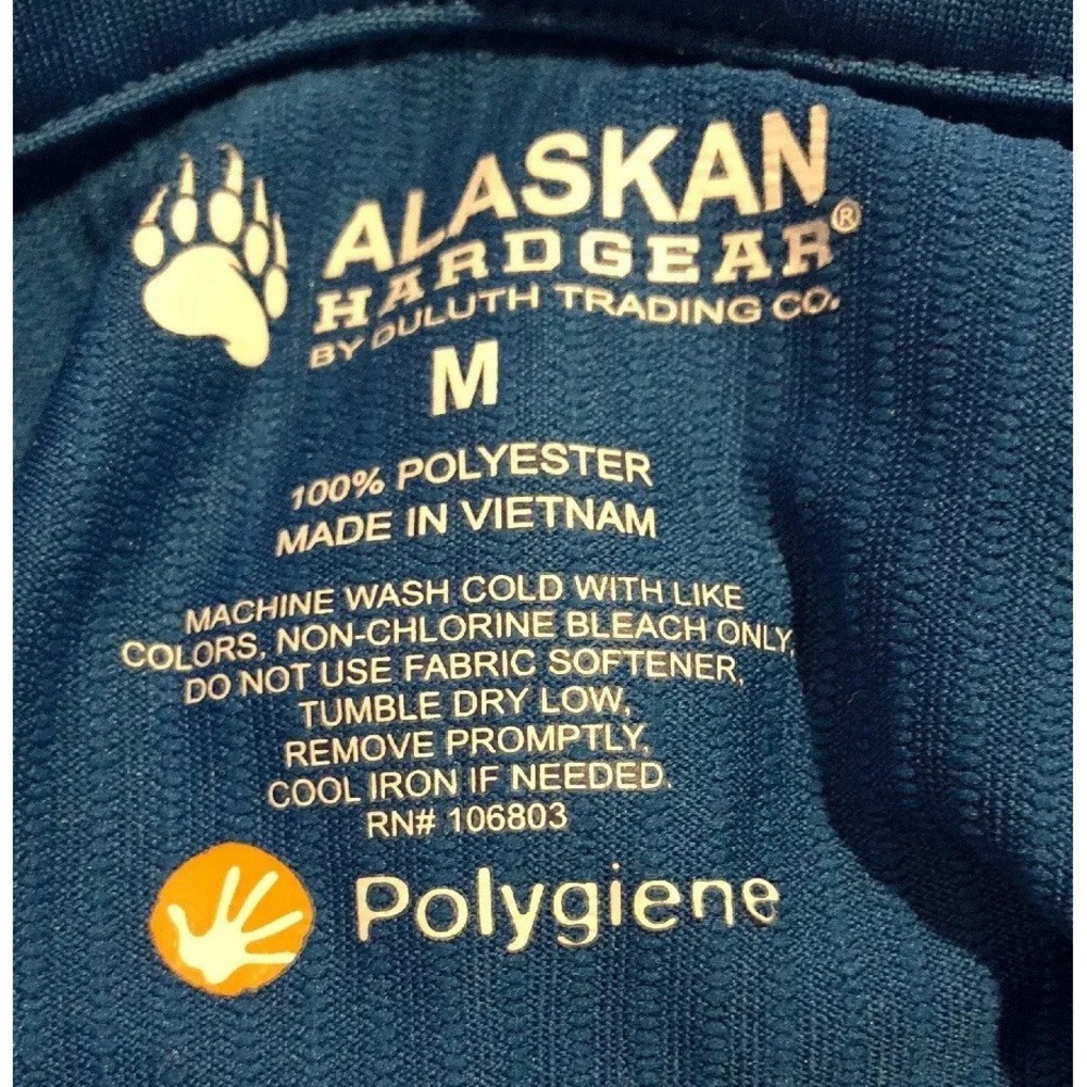 Alaskan Hardgear Duluth Trading Co. Mens Sz Medium Blue Polo Shirt Short Sleeve - Picture 3 of 5
